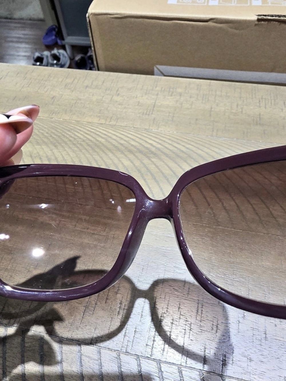 Banana Republic Elayne/S Purple & Brown Rectangular Sunglasses
